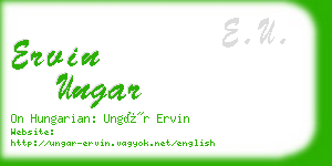 ervin ungar business card